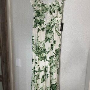 Taylor Green and White Sweetheart Maxi Sundress